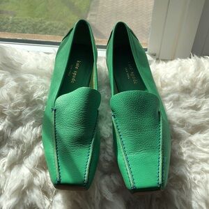 Kate Spade Vibrant Green Leather Loafers